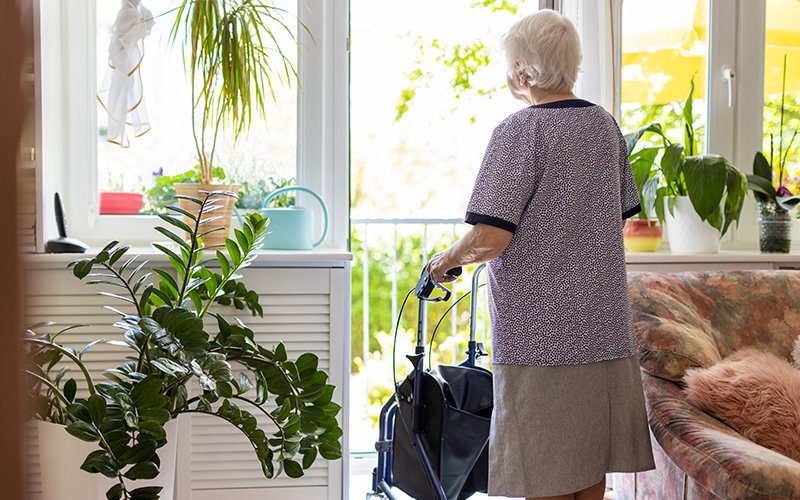 elderly women walking