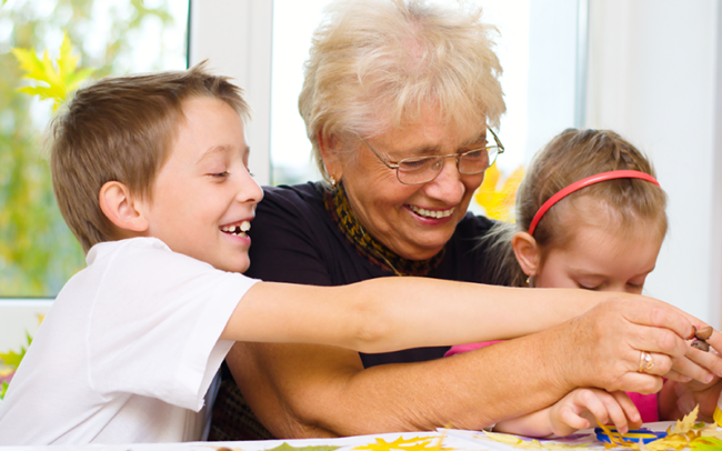 grandma with kids